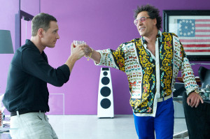 The counselor (Michael Fassbender) and drug lord (Javier Bardem) in a psychedelic setting. 