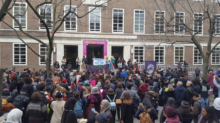 Students and Staff walkout in protest of proposals to reshape student support